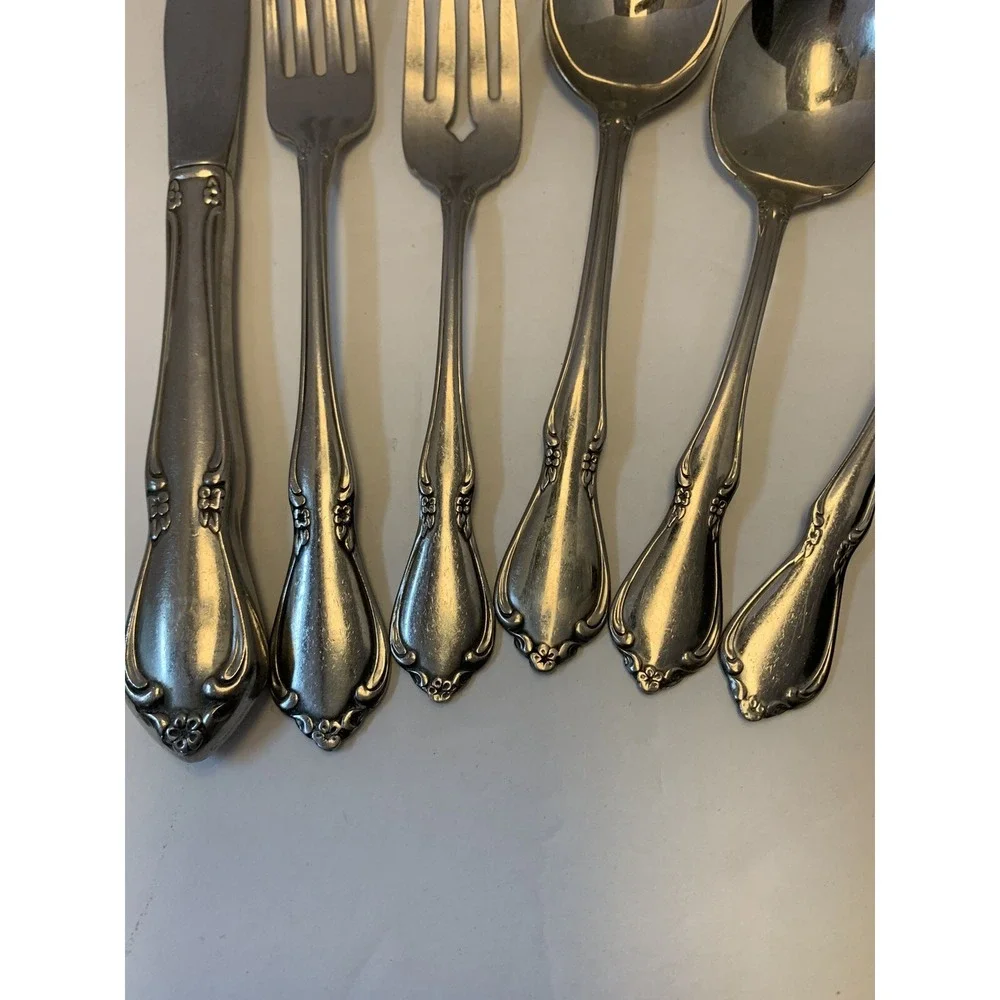 ONEIDA Oneidacraft Deluxe CHATEAU Stainless Flatware 6 PC Place Setting
